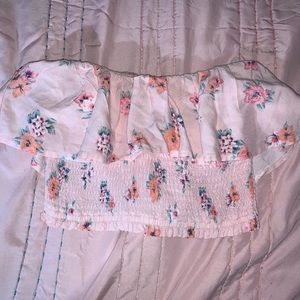 Floral Ruffle Tube Top